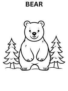 Cute Bear Coloring Pages