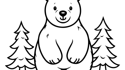 Cute Bear Coloring Pages