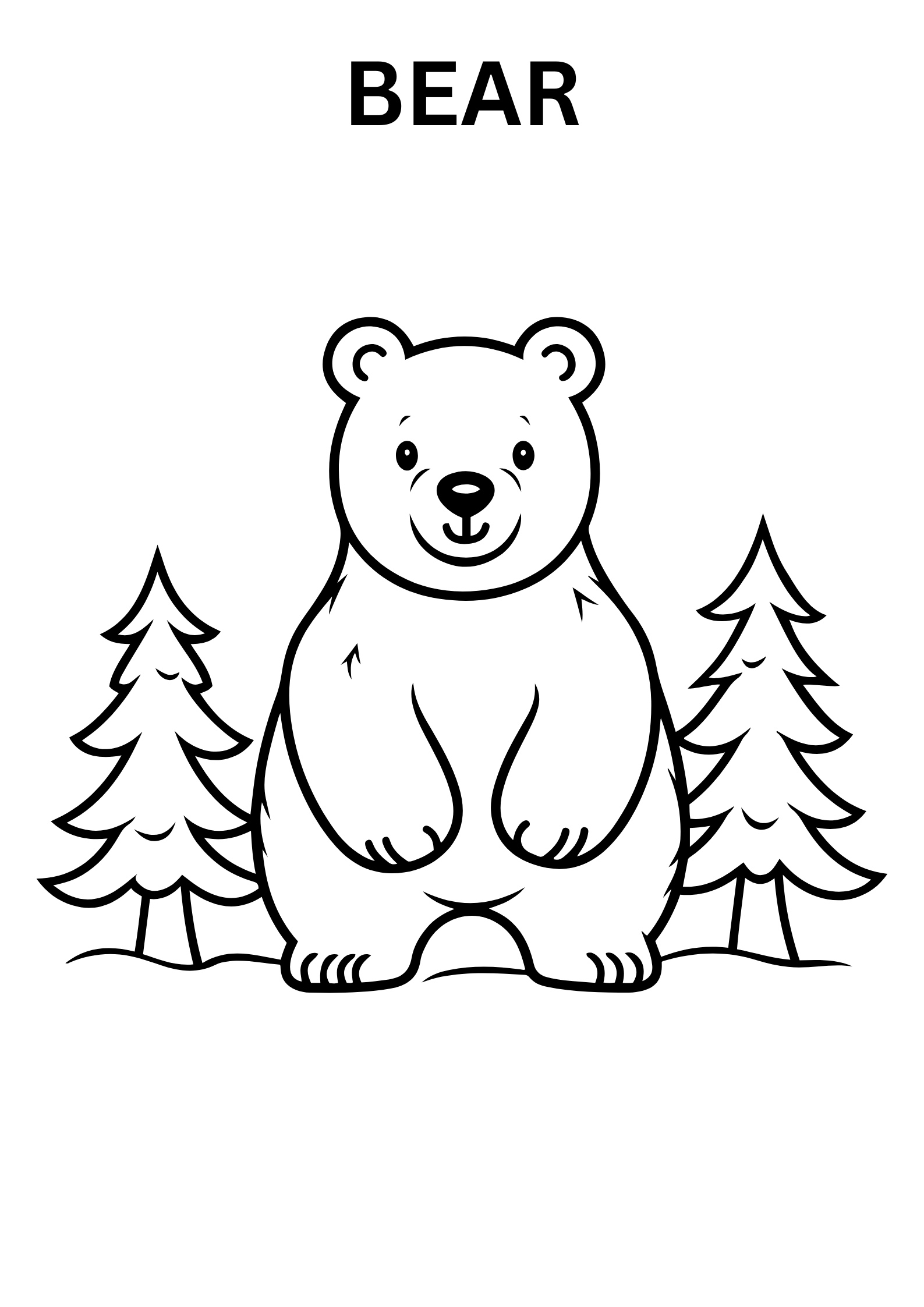 Cute Bear Coloring Pages