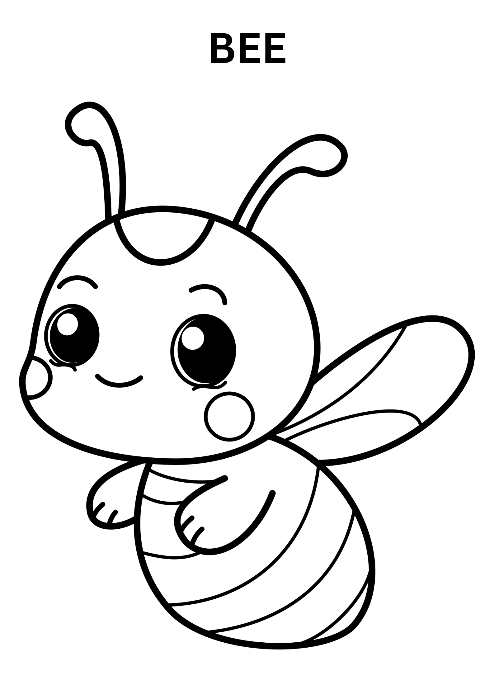 Cute Bee Coloring Pages