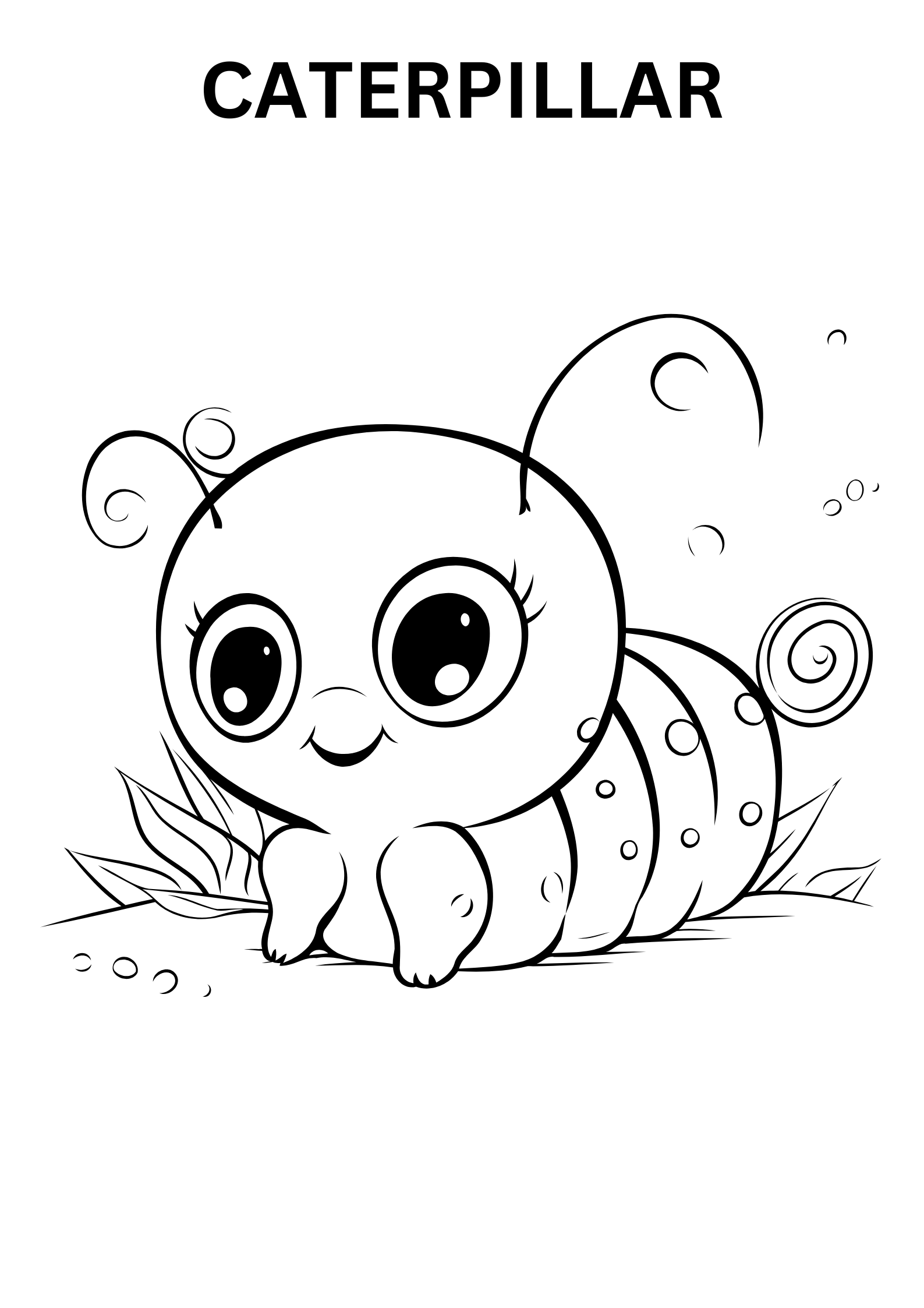 Cute Caterpillar Coloring Pages