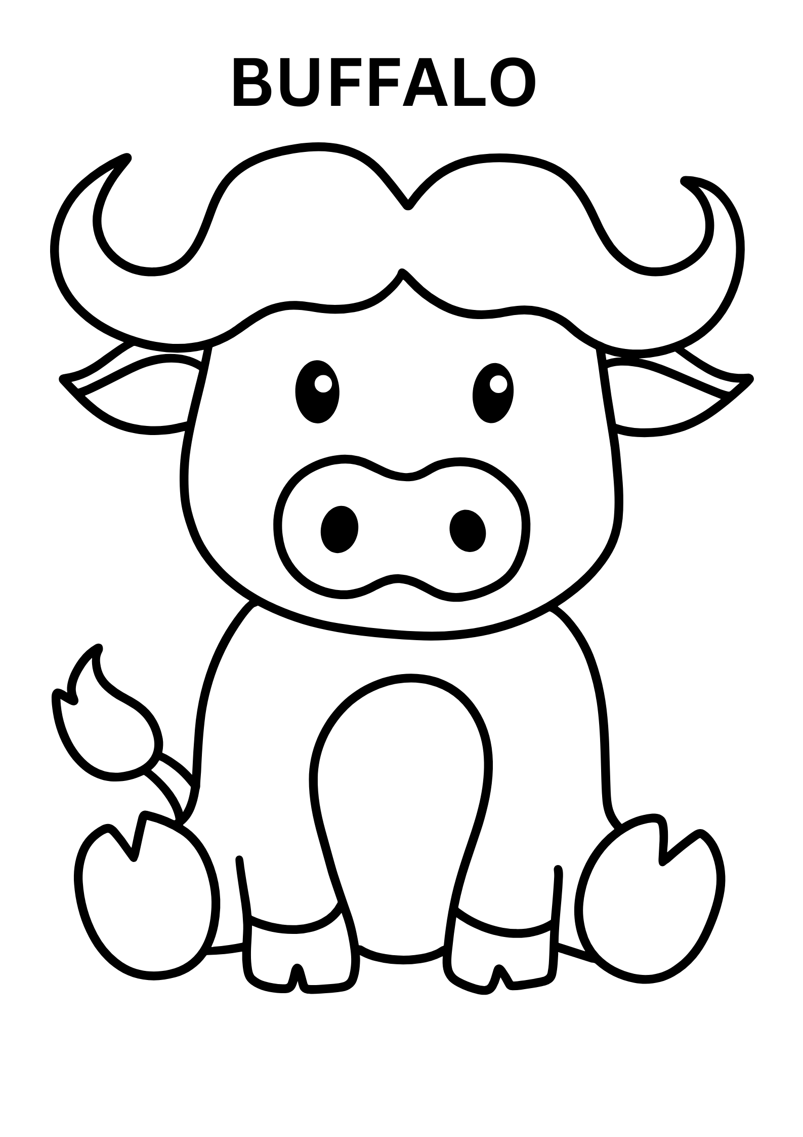 Cute Buffalo Coloring Pages