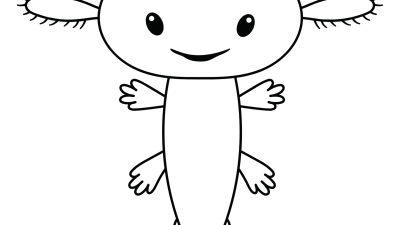 Easy Axolotl Coloring Pages