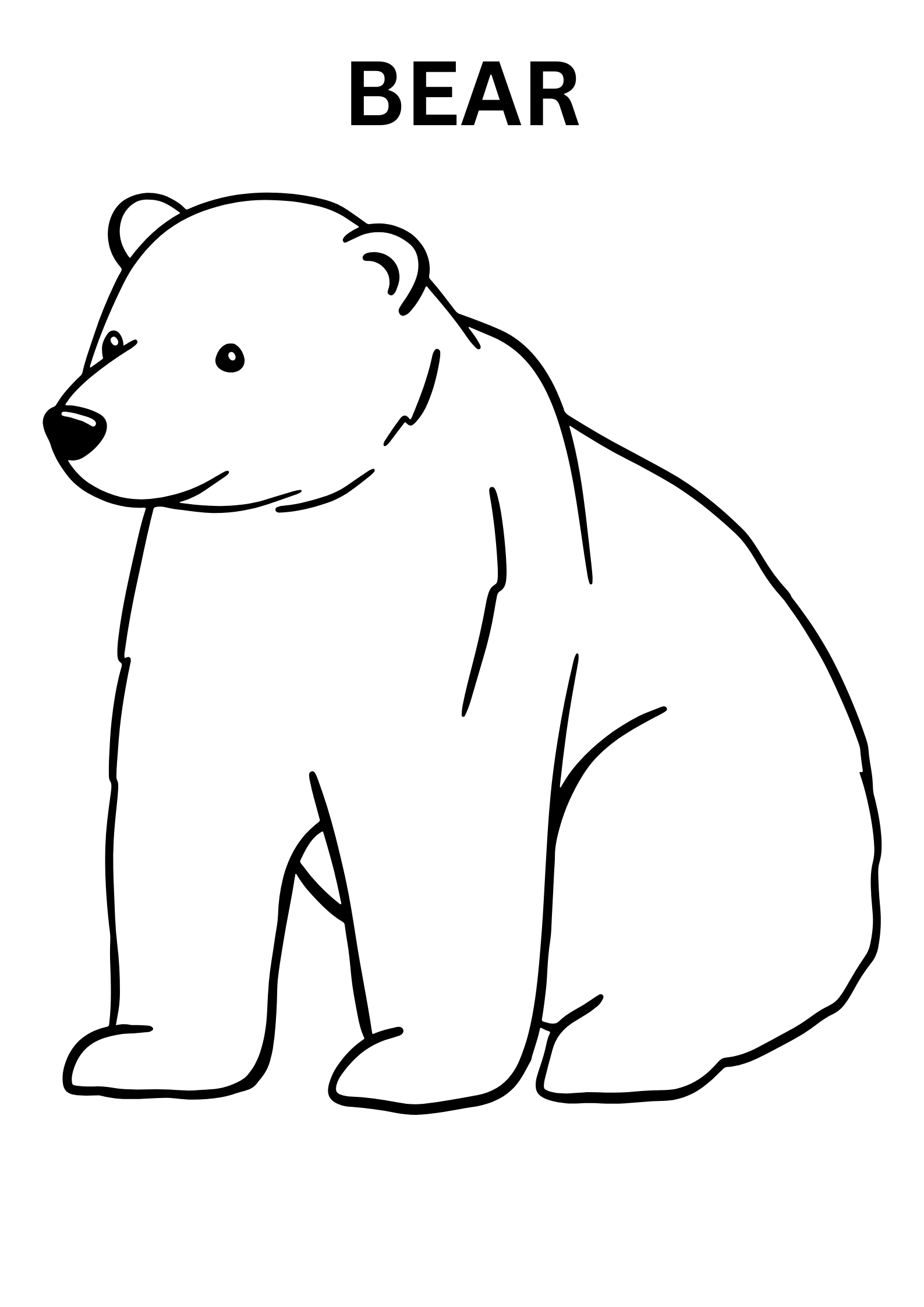 Easy Bear Coloring Pages