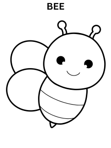 Easy Bee Coloring Pages