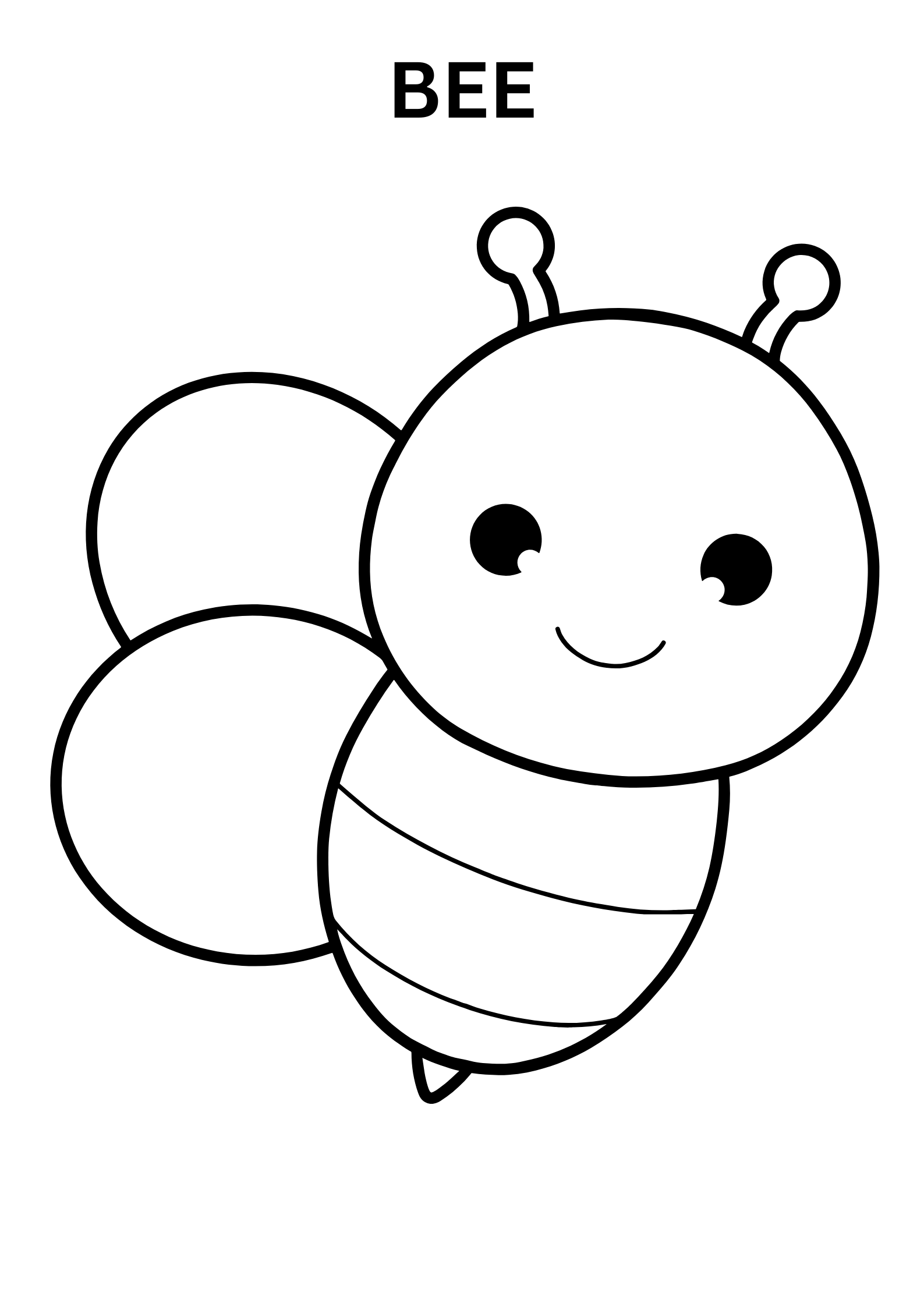 Easy Bee Coloring Pages