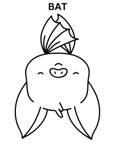 Hanging Bats Coloring Pages