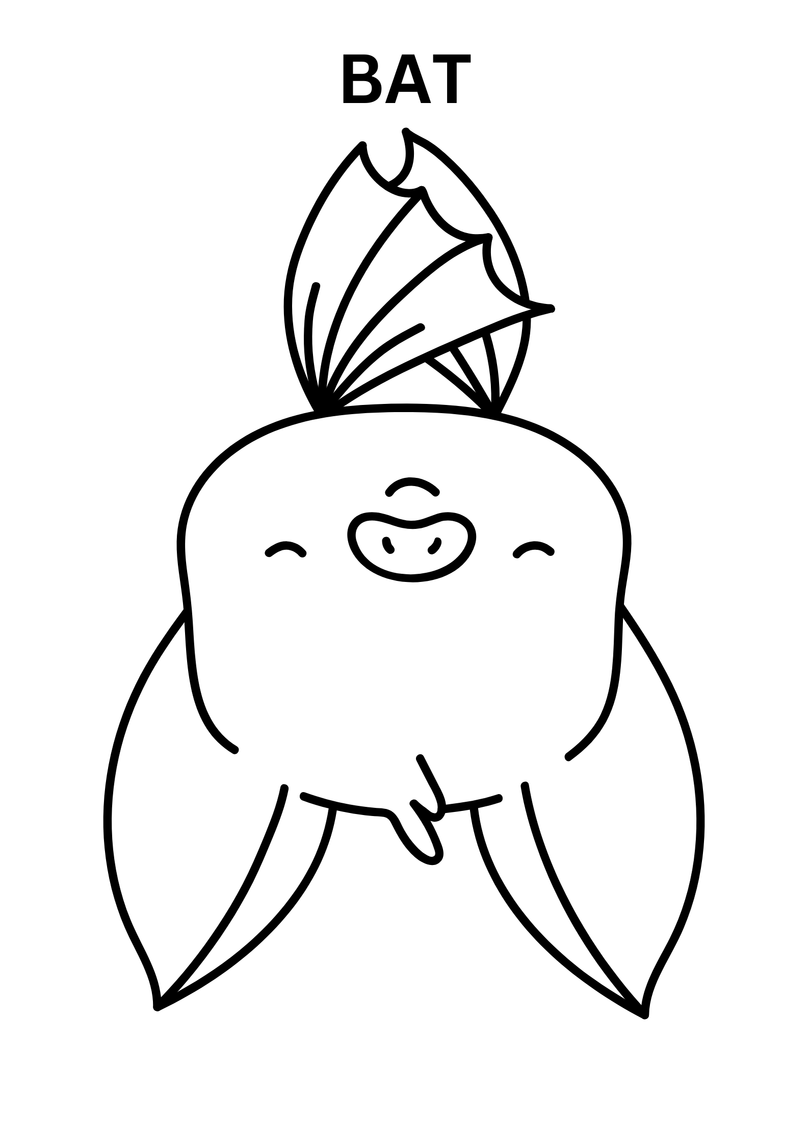 Hanging Bats Coloring Pages