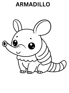 Kawaii Armadillo Coloring Pages