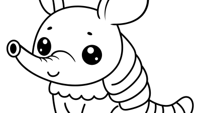 Kawaii Armadillo Coloring Pages