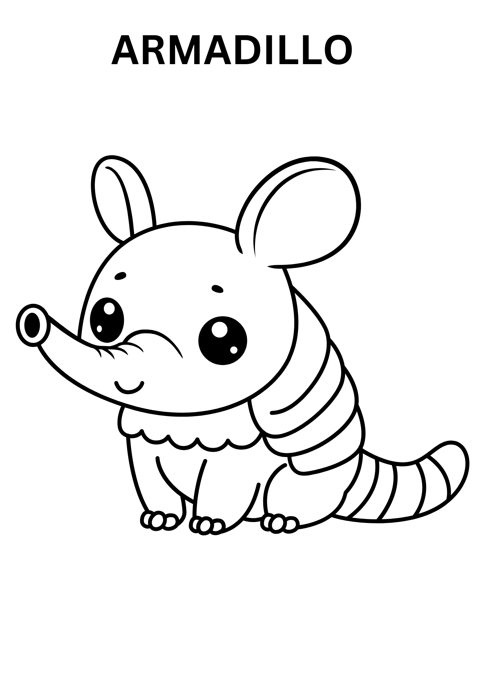 Kawaii Armadillo Coloring Pages