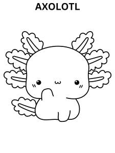 Kawaii Axolotl Coloring Pages
