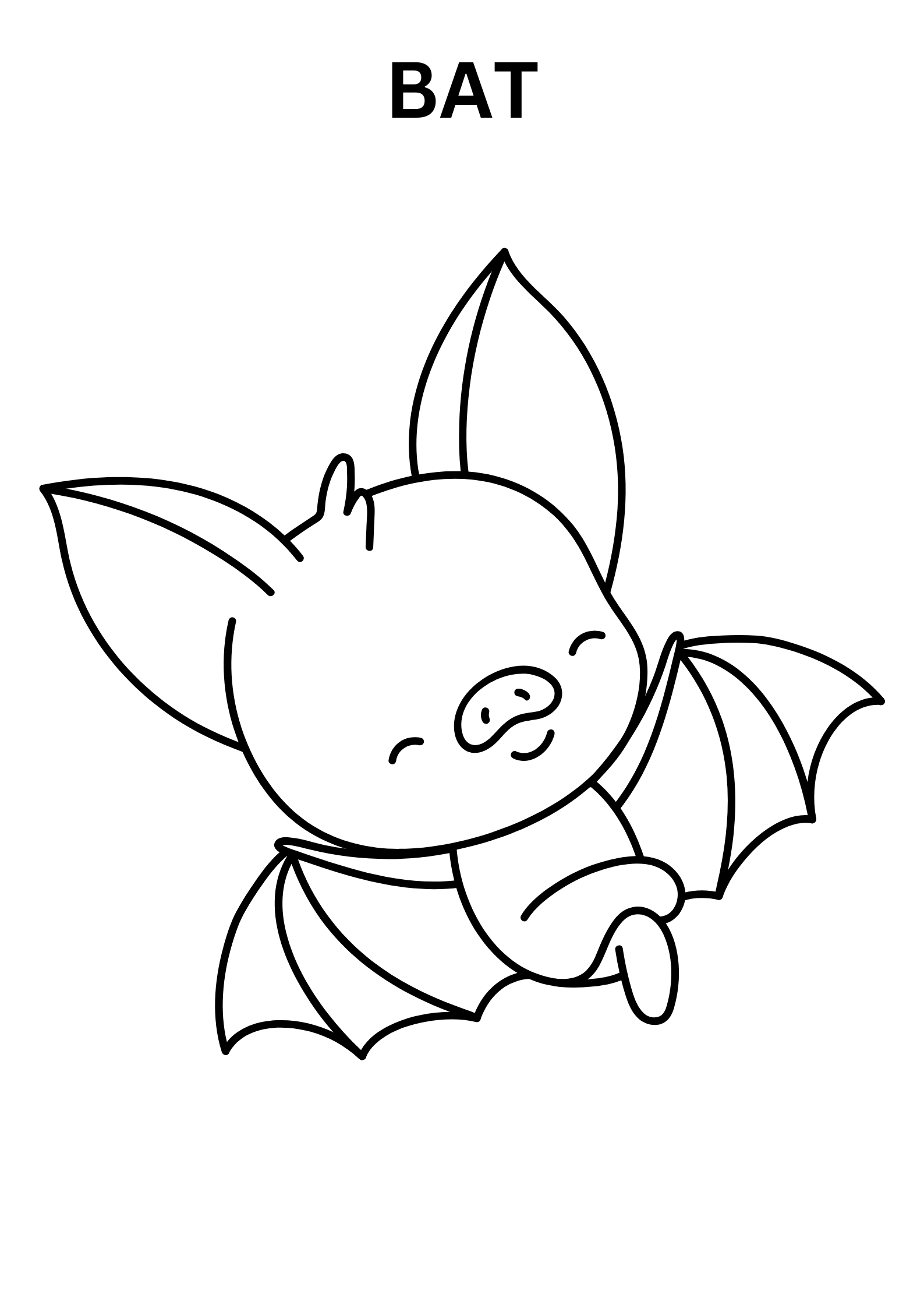 Kawaii Bat Coloring Pages