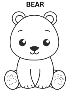 Kawaii Bear Coloring Pages