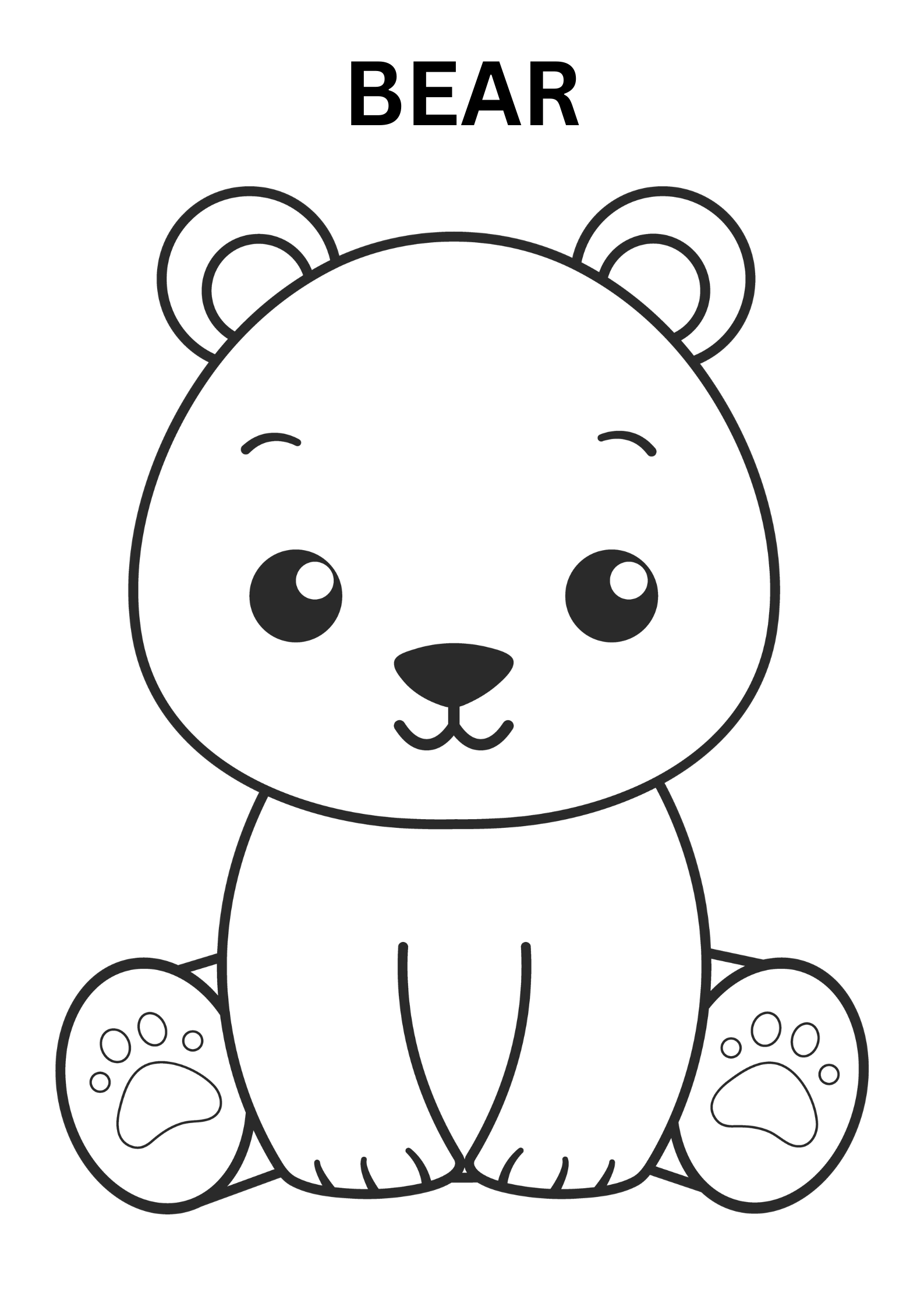 Kawaii Bear Coloring Pages