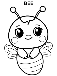 Kawaii Bee Coloring Pages