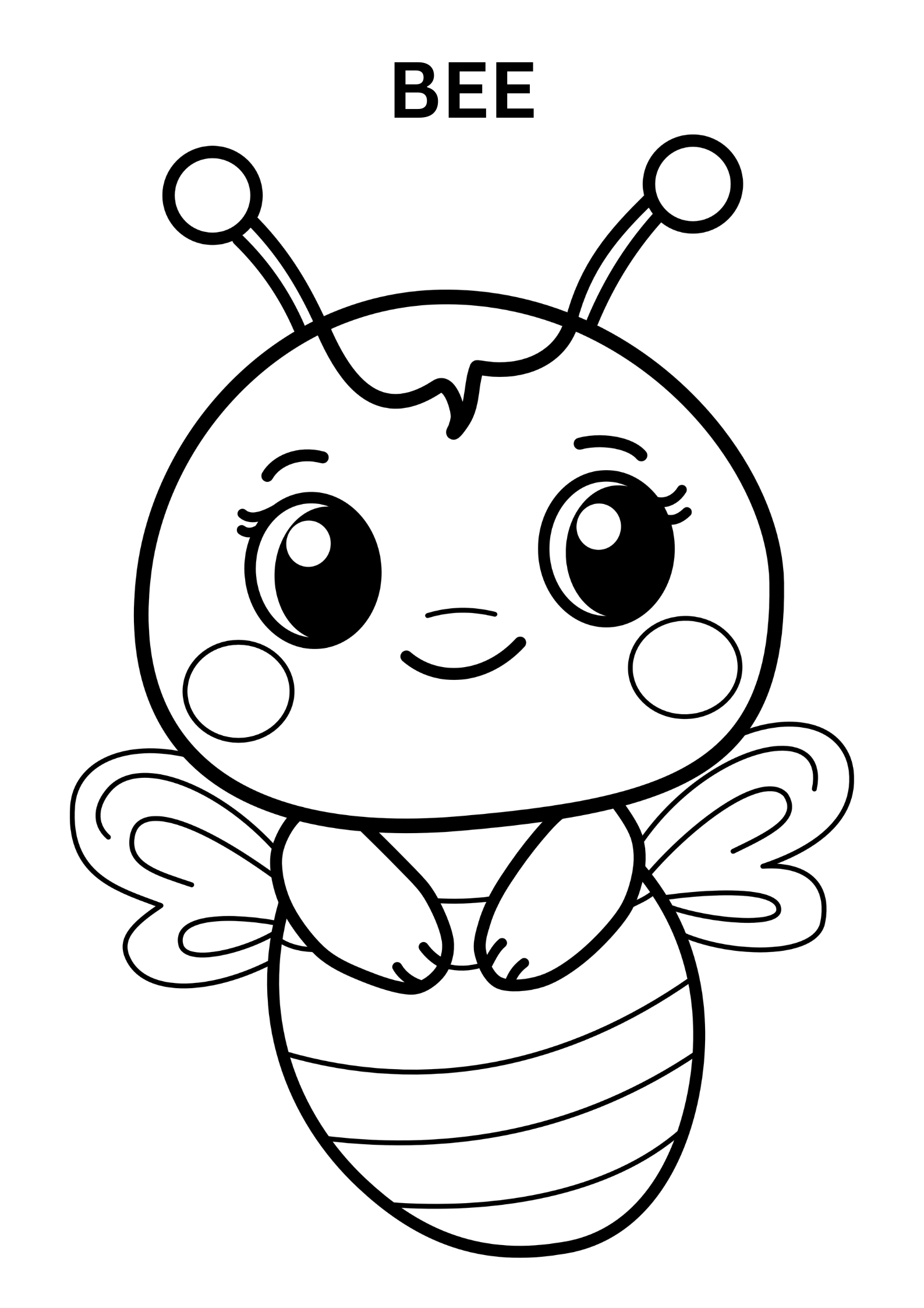 Kawaii Bee Coloring Pages