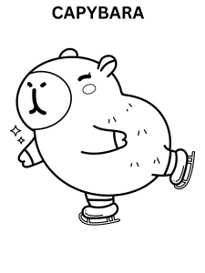 Kawaii Capybara Coloring Pages