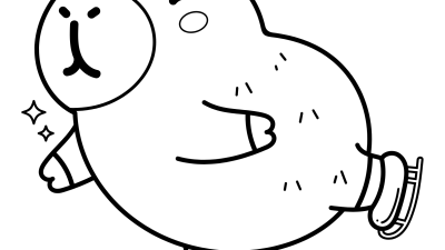 Kawaii Capybara Coloring Pages