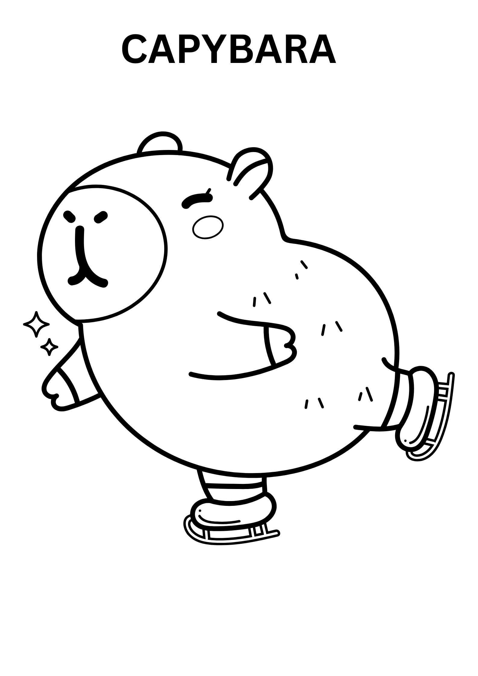 Kawaii Capybara Coloring Pages