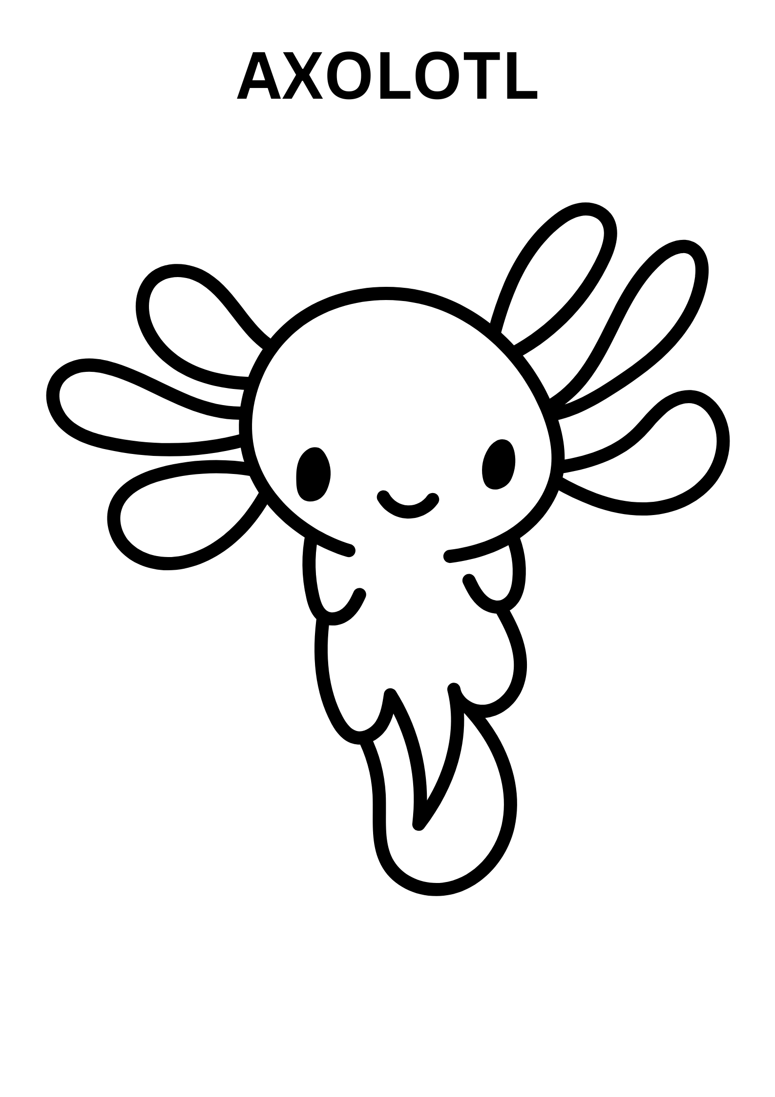 Online Axolotl Coloring Pages For Toddlers