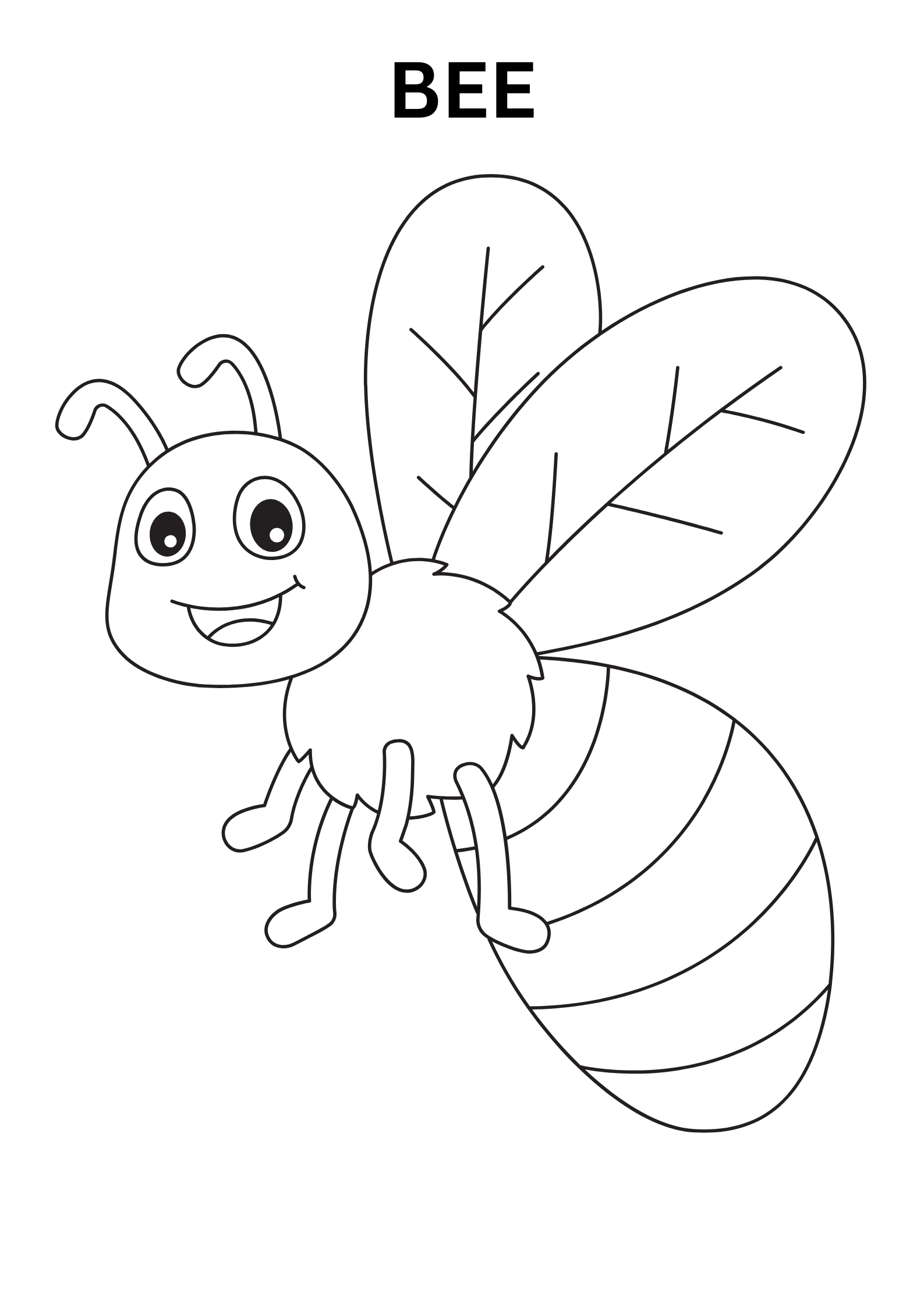 Picture Of Bee To Colour Online