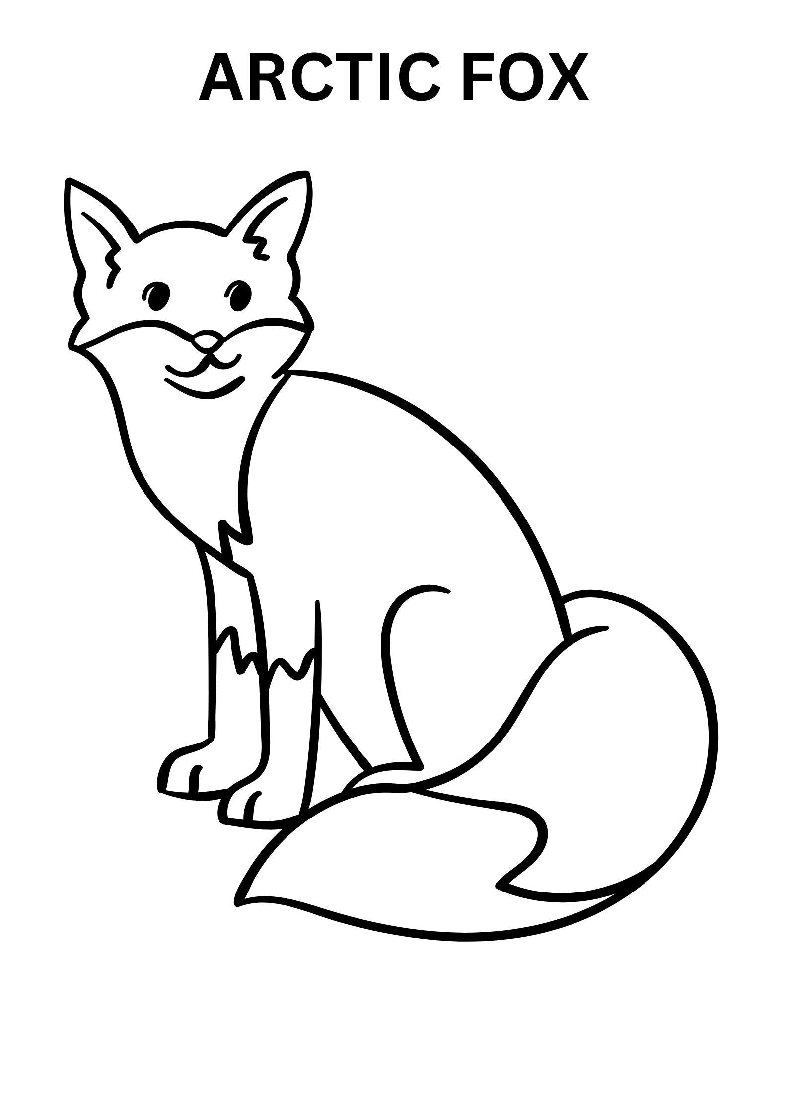 Printable Arctic Fox Coloring Pages