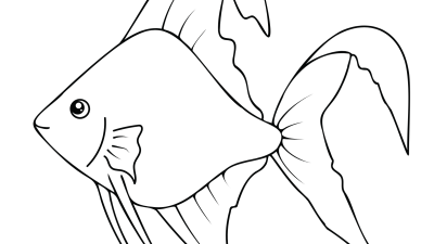 Simple Angelfish Coloring Page