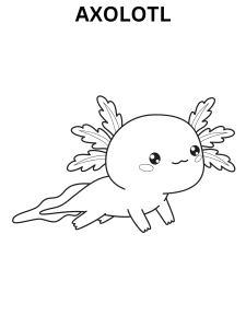 Simple Axolotl Coloring Pages