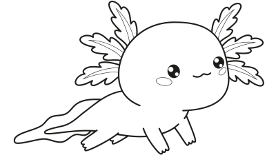 Simple Axolotl Coloring Pages