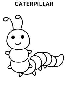Simple Caterpillar Coloring Sheets
