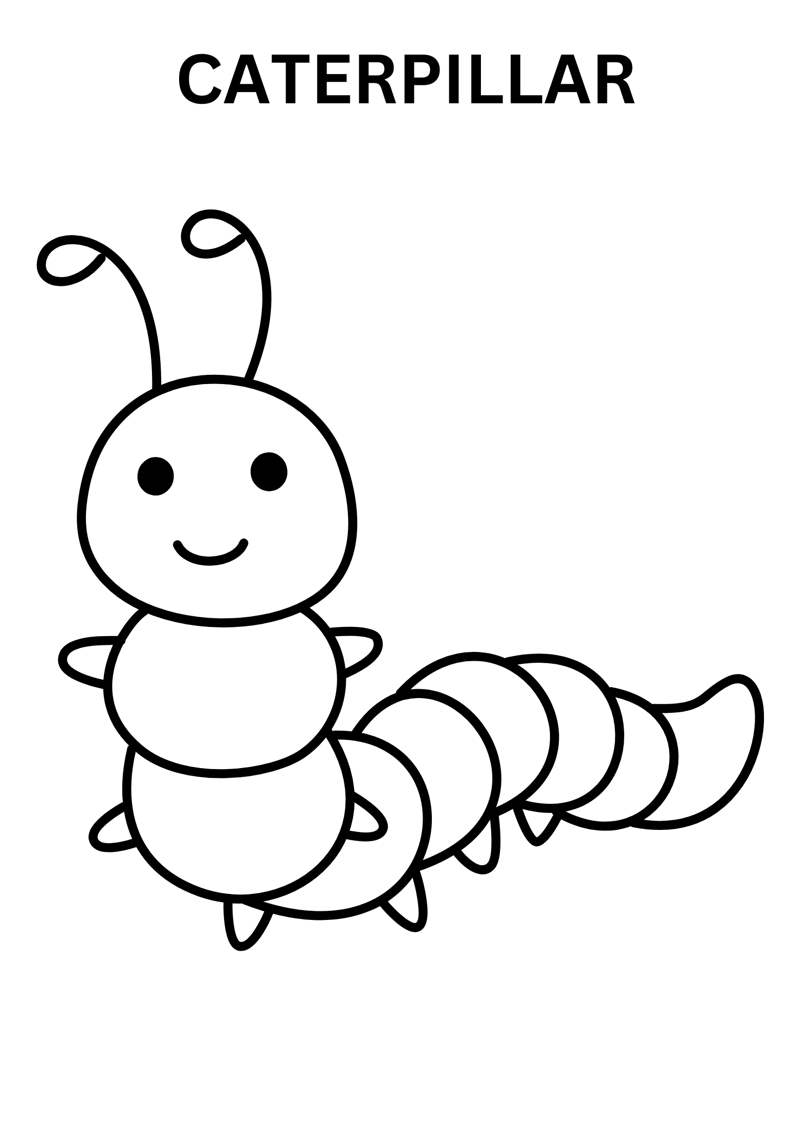 Simple Caterpillar Coloring Sheets