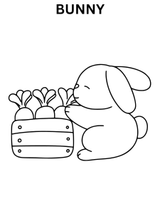 Bunny And Carrot Coloring Pages