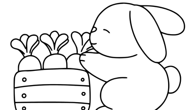 Bunny And Carrot Coloring Pages