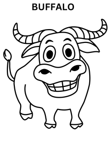 Funny Buffalo Coloring Pages