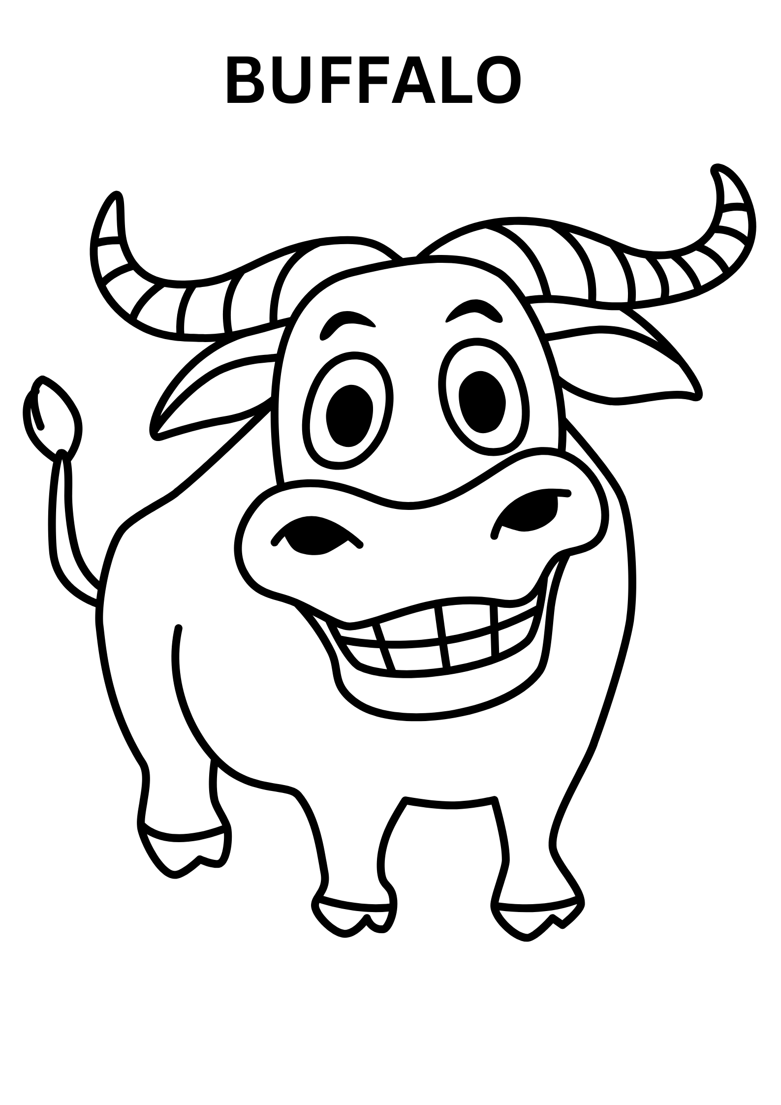 Funny Buffalo Coloring Pages