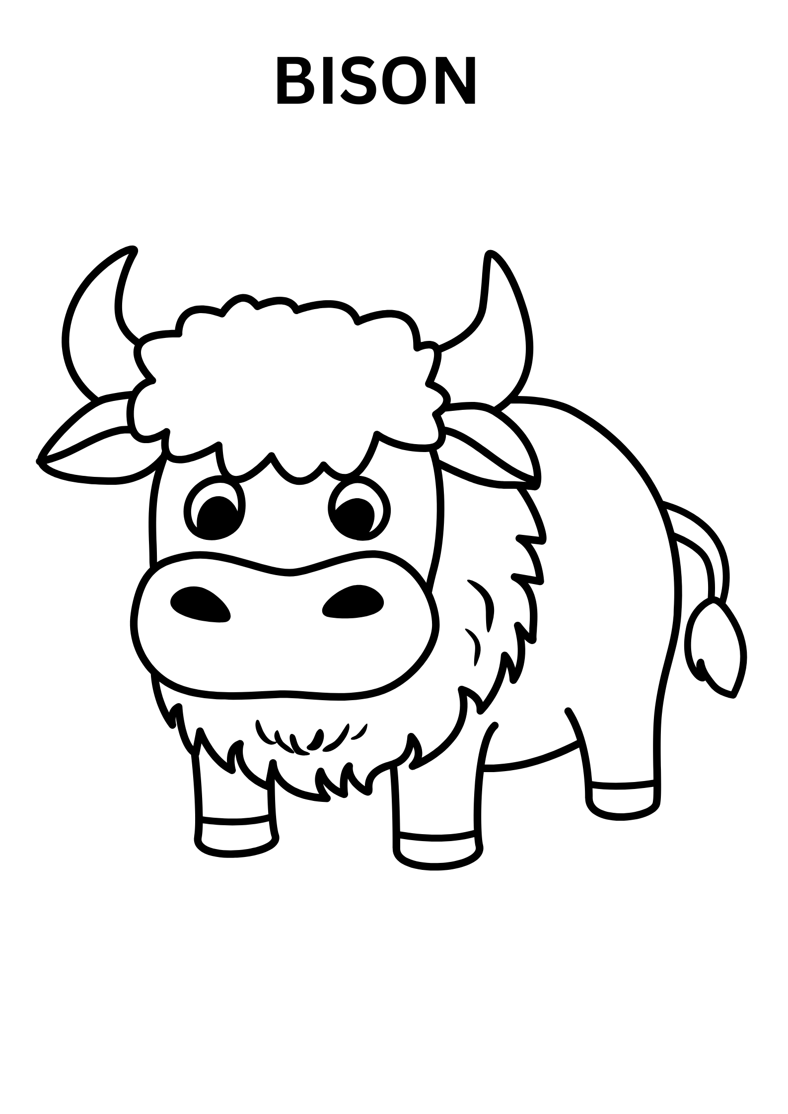 Kawaii Bison Coloring Pages