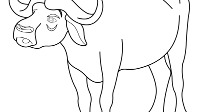 Realistic Buffalo Coloring Pages