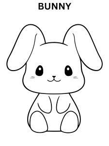 Simple Bunny Coloring Pages