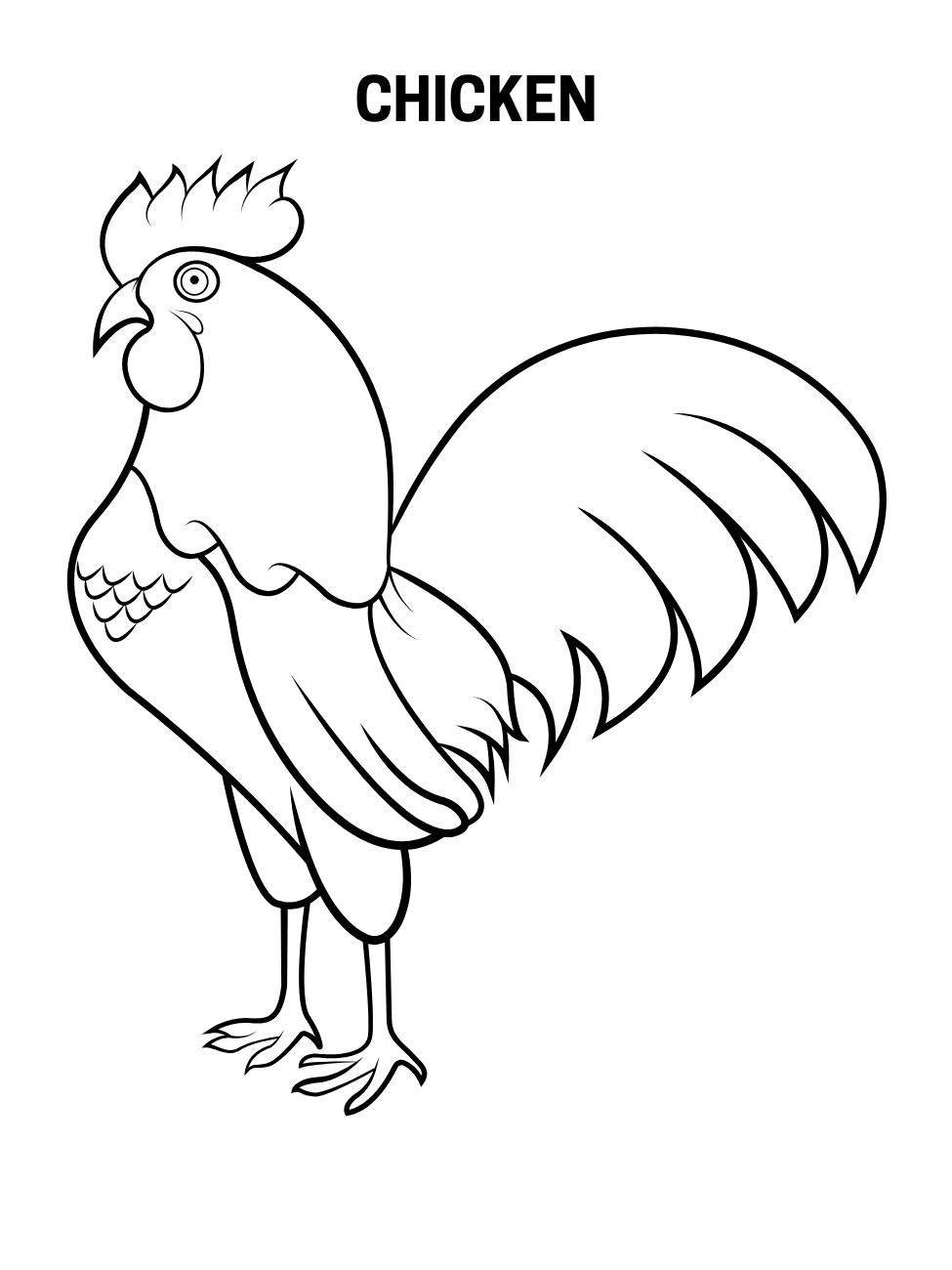 Cute rooster coloring pages