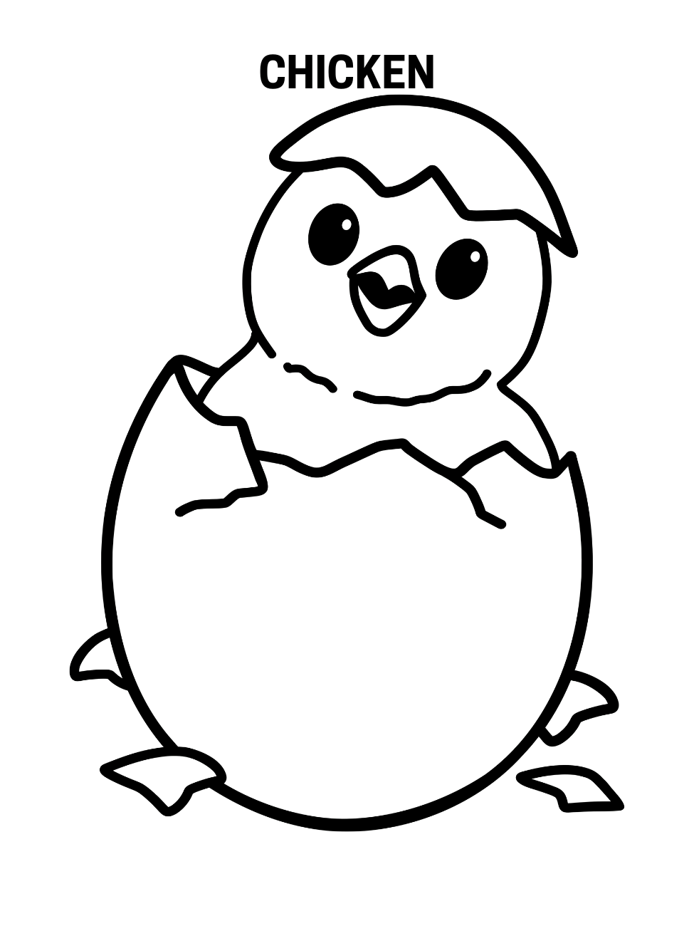 Baby chick coloring pages for kids