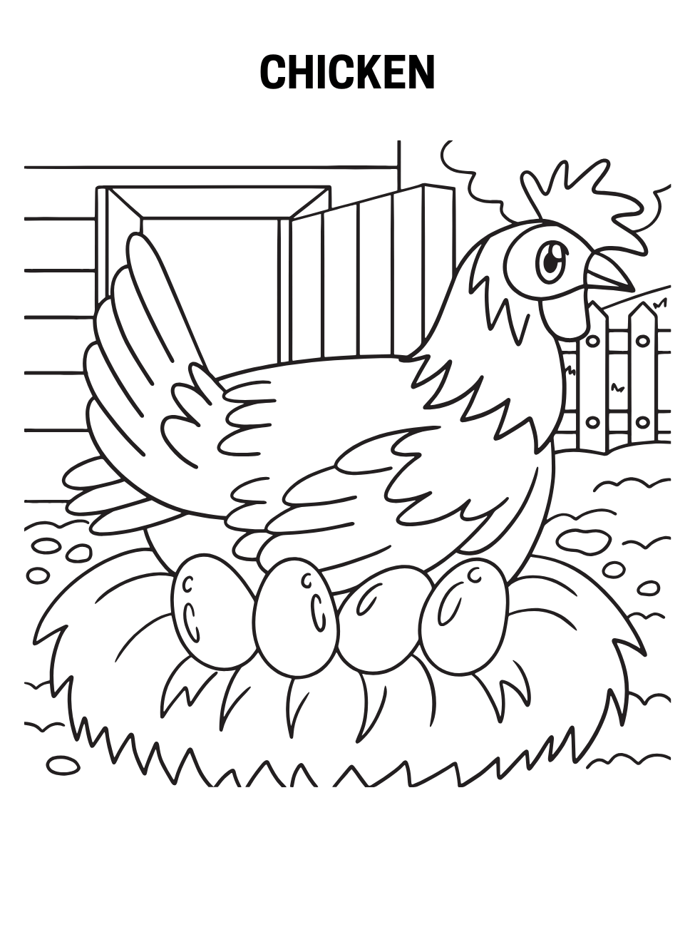 Chicken coloring pages for adults