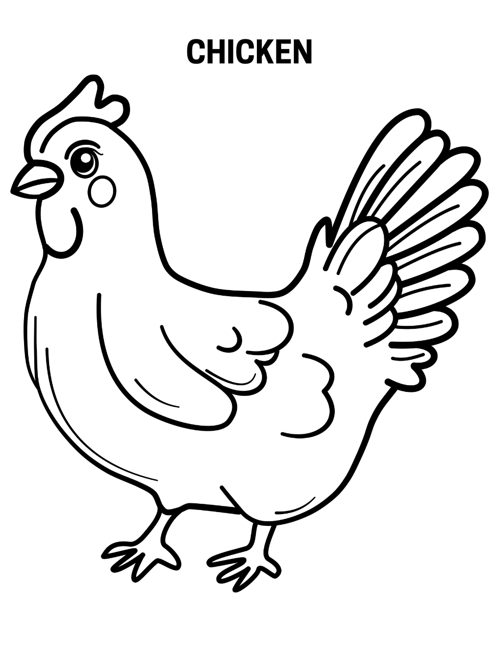 Chicken drawing with colour online