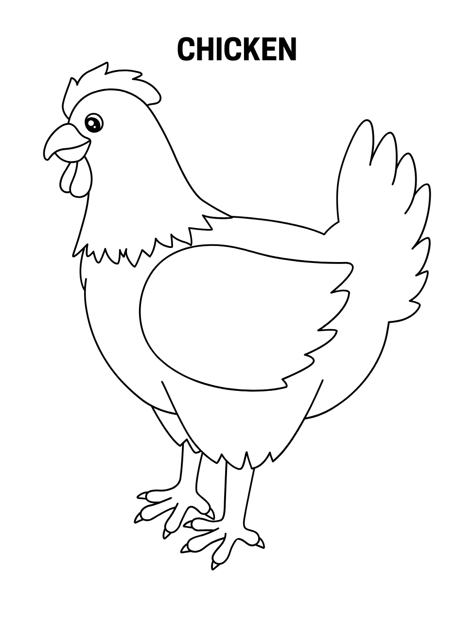 Printable chicken coloring pages online