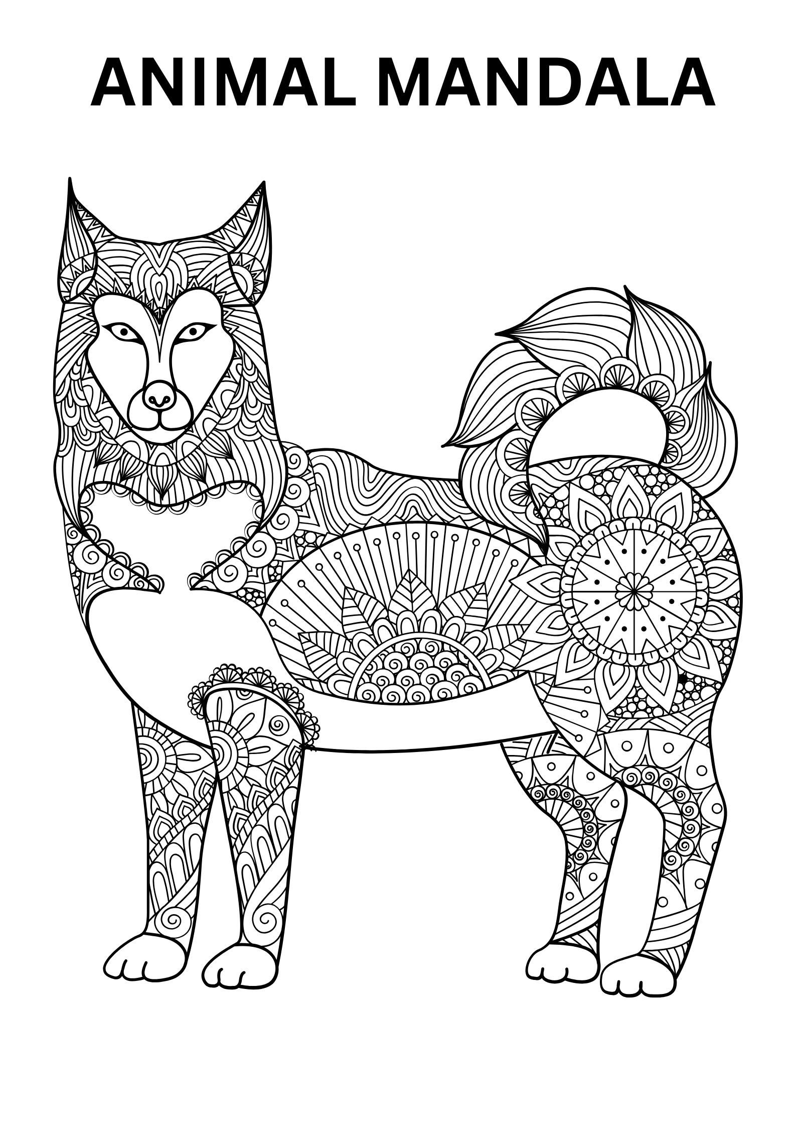 Advanced Animal Mandala Coloring Page For Adults
