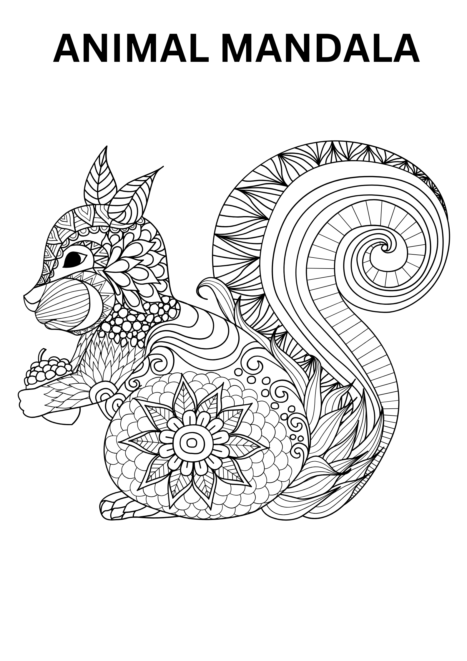 Animal Mandala Coloring Page For Adult