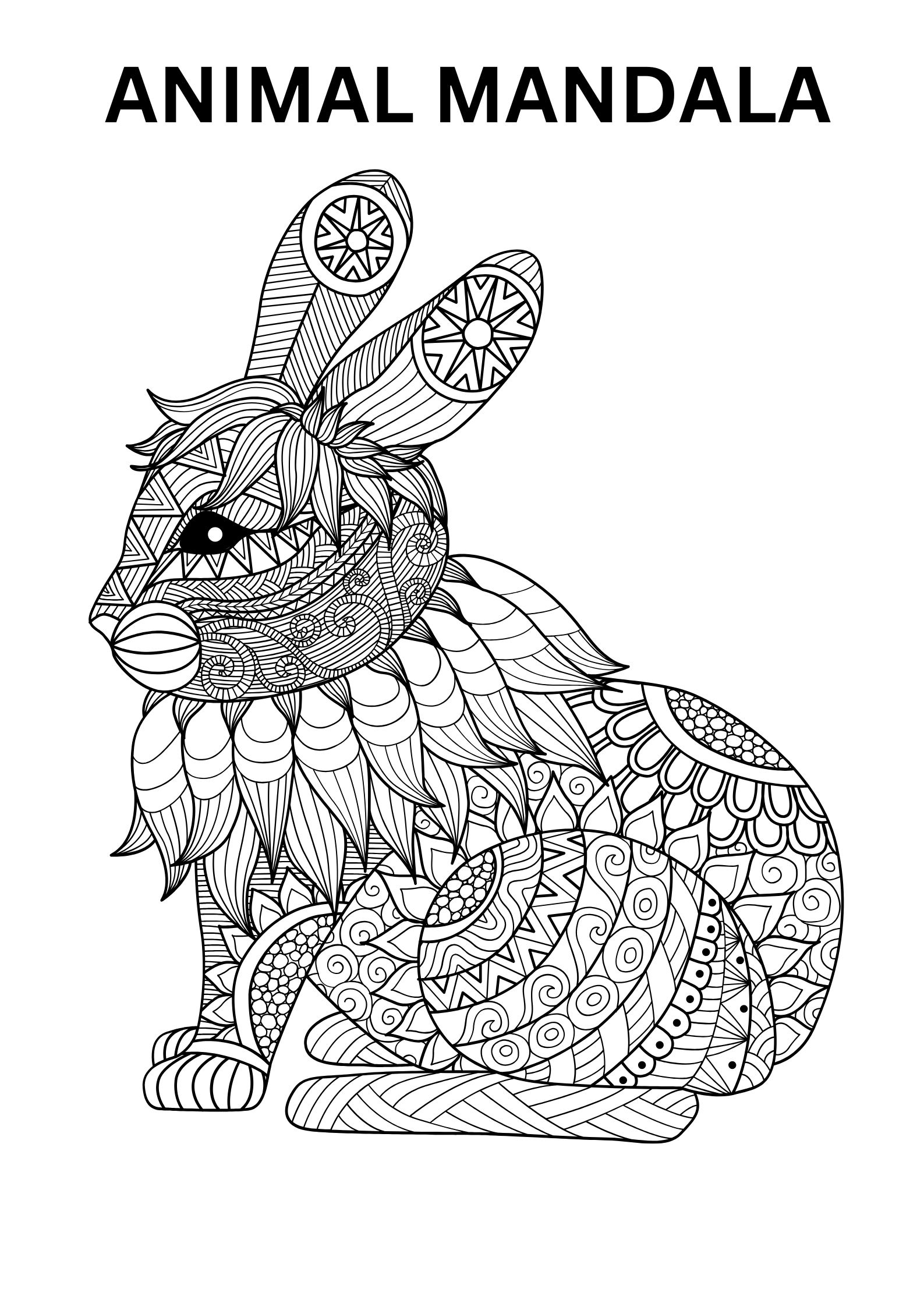 Animal Mandala Coloring Page For Adults To Print
