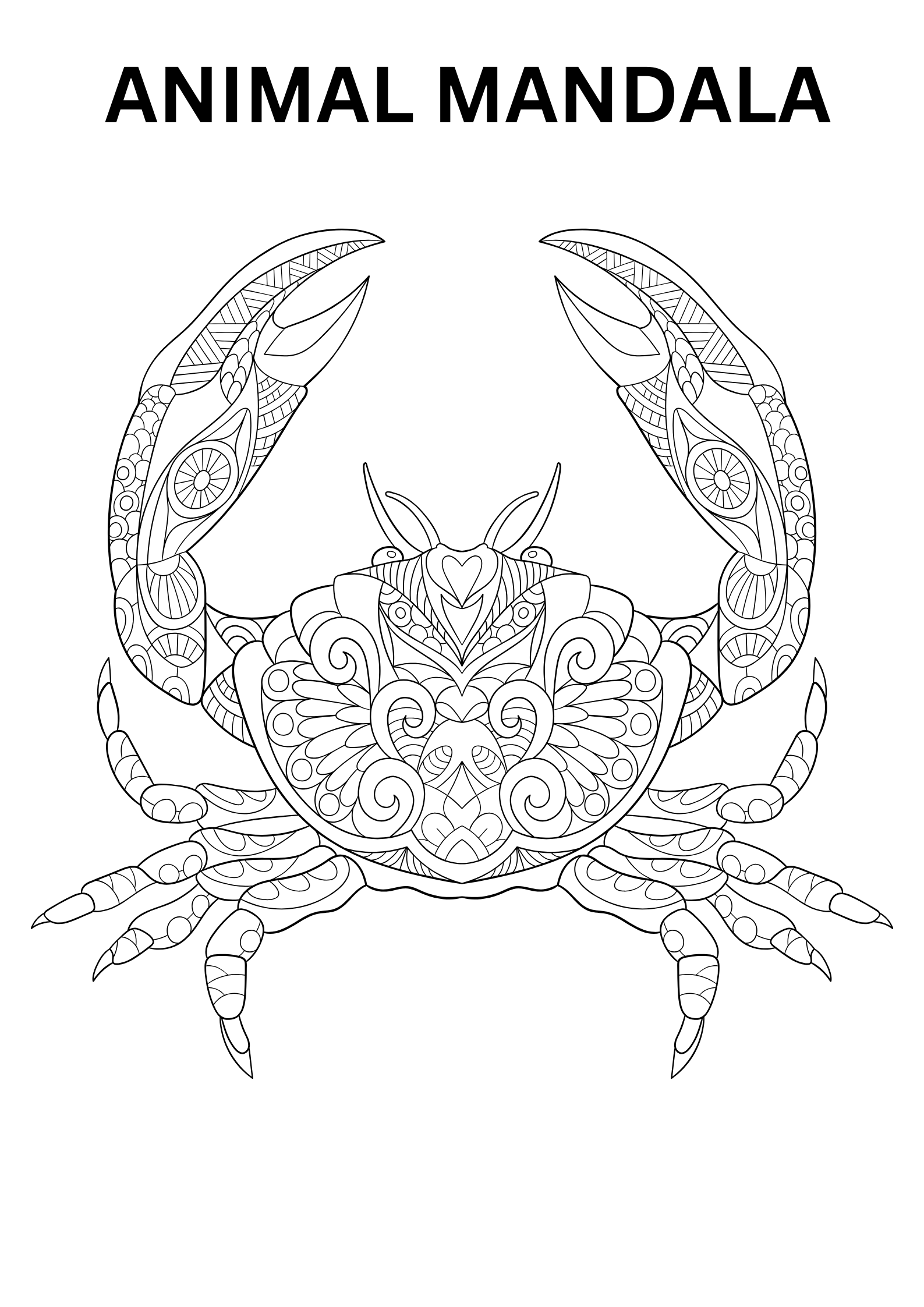 Animal Mandala Coloring Page For Mindfulness