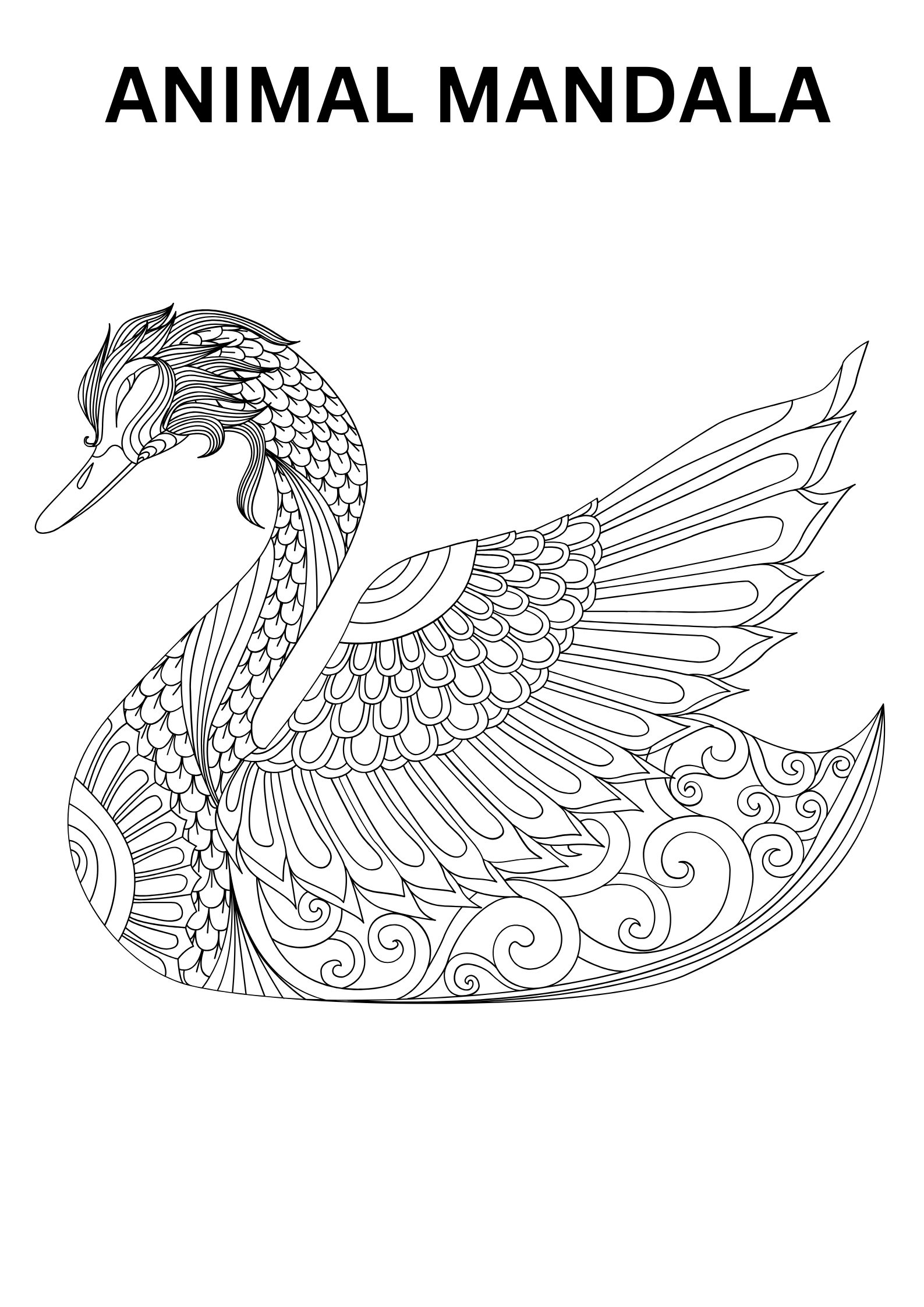 Animal Mandala Coloring Page For Stress Relief
