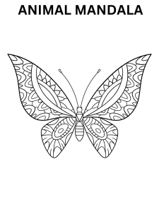 Beautiful animal mandala coloring page